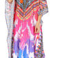 Sakkas Georgettina Flowy Rhinestone V Neck Long Caftan Dress/Cover Up