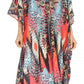 Sakkas Georgettina Flowy Rhinestone V Neck Long Caftan Dress/Cover Up