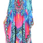 Sakkas Georgettina Flowy Rhinestone V Neck Long Caftan Dress/Cover Up