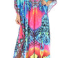 Sakkas Georgettina Flowy Rhinestone V Neck Long Caftan Dress/Cover Up