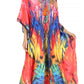 Sakkas Georgettina Flowy Rhinestone V Neck Long Caftan Dress/Cover Up