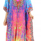 Sakkas Georgettina Flowy Rhinestone V Neck Long Caftan Dress/Cover Up
