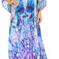 Sakkas Georgettina Flowy Rhinestone V Neck Long Caftan Dress/Cover Up