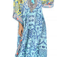 Sakkas Georgettina Flowy Rhinestone V Neck Long Caftan Dress/Cover Up