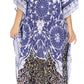 Sakkas Georgettina Flowy Rhinestone V Neck Long Caftan Dress/Cover Up