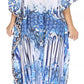 Sakkas Georgettina Flowy Rhinestone V Neck Long Caftan Dress/Cover Up