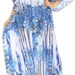 Sakkas Georgettina Flowy Rhinestone V Neck Long Caftan Dress/Cover Up