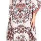 Sakkas Georgettina Flowy Rhinestone V Neck Long Caftan Dress/Cover Up