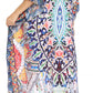 Sakkas Georgettina Flowy Rhinestone V Neck Long Caftan Dress/Cover Up