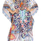 Sakkas Georgettina Flowy Rhinestone V Neck Long Caftan Dress/Cover Up
