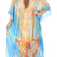 Sakkas Georgettina Flowy Rhinestone V Neck Long Caftan Dress/Cover Up