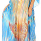 Sakkas Georgettina Flowy Rhinestone V Neck Long Caftan Dress/Cover Up