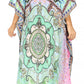 Sakkas Georgettina Flowy Rhinestone V Neck Long Caftan Dress/Cover Up