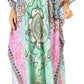 Sakkas Georgettina Flowy Rhinestone V Neck Long Caftan Dress/Cover Up
