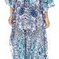Sakkas Georgettina Flowy Rhinestone V Neck Long Caftan Dress/Cover Up