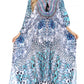 Sakkas Georgettina Flowy Rhinestone V Neck Long Caftan Dress/Cover Up