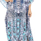 Sakkas Georgettina Flowy Rhinestone V Neck Long Caftan Dress/Cover Up