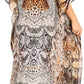 Sakkas Georgettina Flowy Rhinestone V Neck Long Caftan Dress/Cover Up