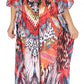 Sakkas Georgettina Flowy Rhinestone V Neck Long Caftan Dress/Cover Up