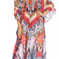 Sakkas Georgettina Flowy Rhinestone V Neck Long Caftan Dress/Cover Up