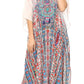 Sakkas Georgettina Flowy Rhinestone V Neck Long Caftan Dress/Cover Up