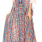 Sakkas Georgettina Flowy Rhinestone V Neck Long Caftan Dress/Cover Up