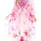 Sakkas Georgettina Flowy Rhinestone V Neck Long Caftan Dress/Cover Up