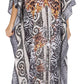 Sakkas Georgettina Flowy Rhinestone V Neck Long Caftan Dress/Cover Up