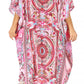 Sakkas Georgettina Flowy Rhinestone V Neck Long Caftan Dress/Cover Up