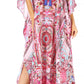 Sakkas Georgettina Flowy Rhinestone V Neck Long Caftan Dress/Cover Up