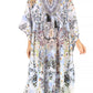 Sakkas Georgettina Flowy Rhinestone V Neck Long Caftan Dress/Cover Up