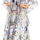 Sakkas Georgettina Flowy Rhinestone V Neck Long Caftan Dress/Cover Up