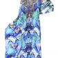 Sakkas Georgettina Flowy Rhinestone V Neck Long Caftan Dress/Cover Up