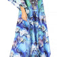 Sakkas Georgettina Flowy Rhinestone V Neck Long Caftan Dress/Cover Up