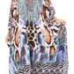Sakkas Georgettina Flowy Rhinestone V Neck Long Caftan Dress/Cover Up