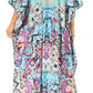 Sakkas Georgettina Flowy Rhinestone V Neck Long Caftan Dress/Cover Up