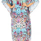 Sakkas Georgettina Flowy Rhinestone V Neck Long Caftan Dress/Cover Up
