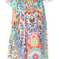 Sakkas Georgettina Flowy Rhinestone V Neck Long Caftan Dress/Cover Up