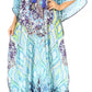 Sakkas Georgettina Flowy Rhinestone V Neck Long Caftan Dress/Cover Up