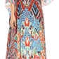 Sakkas Georgettina Flowy Rhinestone V Neck Long Caftan Dress/Cover Up
