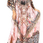 Sakkas Georgettina Flowy Rhinestone V Neck Long Caftan Dress/Cover Up