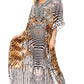 Sakkas Georgettina Flowy Rhinestone V Neck Long Caftan Dress/Cover Up