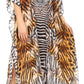 Sakkas Georgettina Flowy Rhinestone V Neck Long Caftan Dress/Cover Up