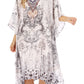 Sakkas MiuMiu Ligthweight Summer Printed Short Caftan Dress / Cover Up