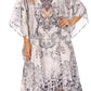 Sakkas MiuMiu Ligthweight Summer Printed Short Caftan Dress / Cover Up