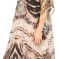 Sakkas MiuMiu Ligthweight Summer Printed Short Caftan Dress / Cover Up
