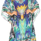 Sakkas MiuMiu Ligthweight Summer Printed Short Caftan Dress / Cover Up