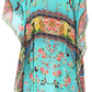 Sakkas MiuMiu Ligthweight Summer Printed Short Caftan Dress / Cover Up