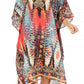 Sakkas MiuMiu Ligthweight Summer Printed Short Caftan Dress / Cover Up