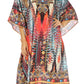 Sakkas MiuMiu Ligthweight Summer Printed Short Caftan Dress / Cover Up